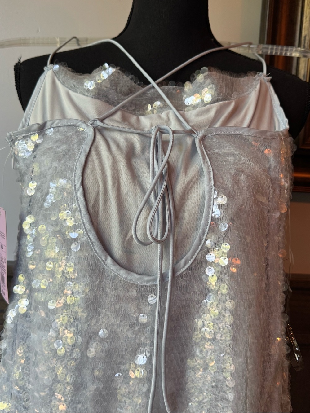 wild fable Iridescent Sequin Cowl Slip Dress - Pale Blue - Picture 9 of 9